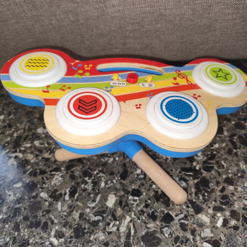 Wooden drum toy with music used