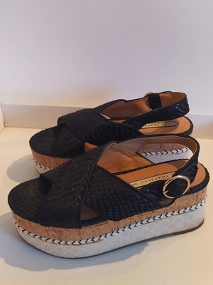 Zara sandals used, black platform, size 36