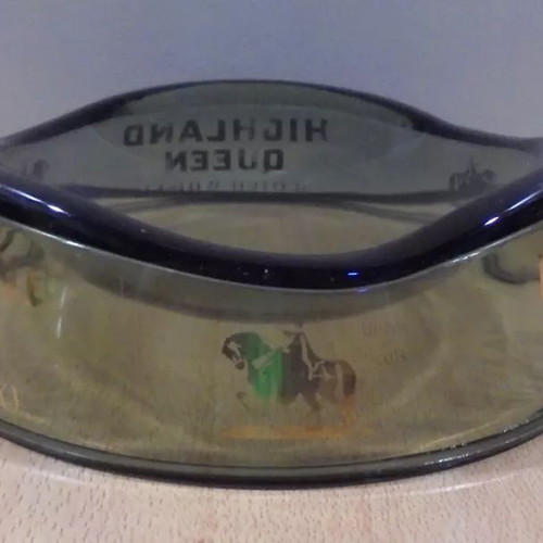Highland Queen scotch whisky old promotional glass ashtray used