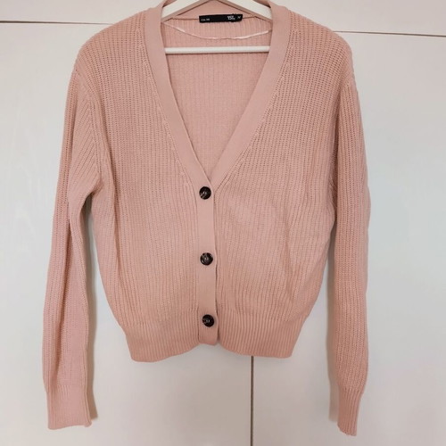 LeGer cotton cardigan sweater pink used, small medium