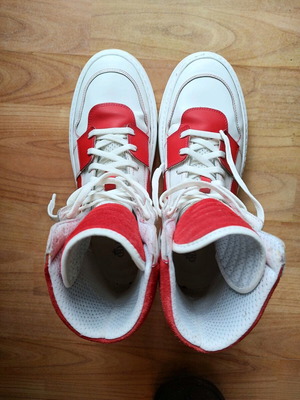 Daris high-top sneakers like new, size 40, white and red