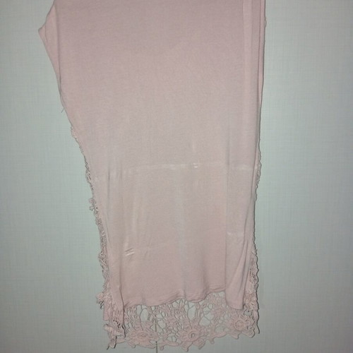 Yessica Pink Lace Blouse Tunic new, floral lace overlay