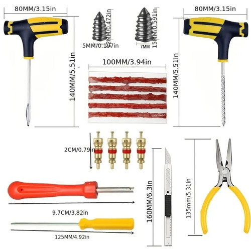 Complete vehicle tire repair kit new