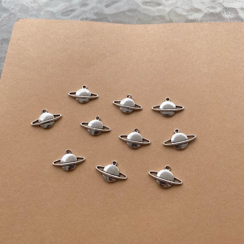 Metal planets new, pack of 10, for jewelry making