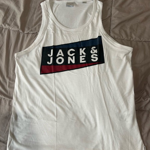 Αμάνικο μπλουζάκι Jack & Jones Large άσπρο σαν καινούργιο