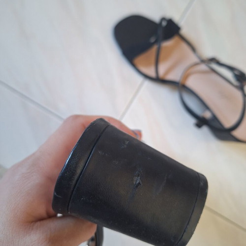 Heeled sandals size 40 like new, 7cm heel, black