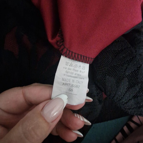 Midi dress made in Italy with black lace floral pattern, like new