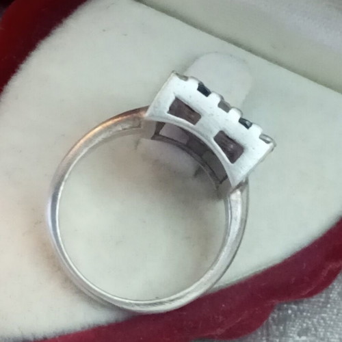 925 silver ring with synthetic sapphires and zircon, size 54
