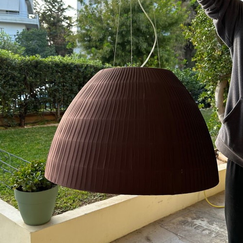 Fabric pendant light used