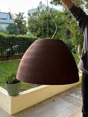 Fabric pendant light used