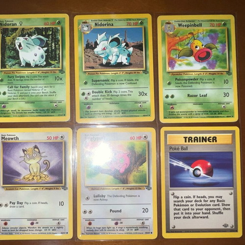 Pokemon TCG vintage cards used, set of 6