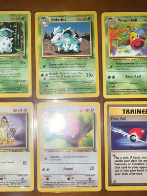 Pokemon TCG vintage cards used, set of 6