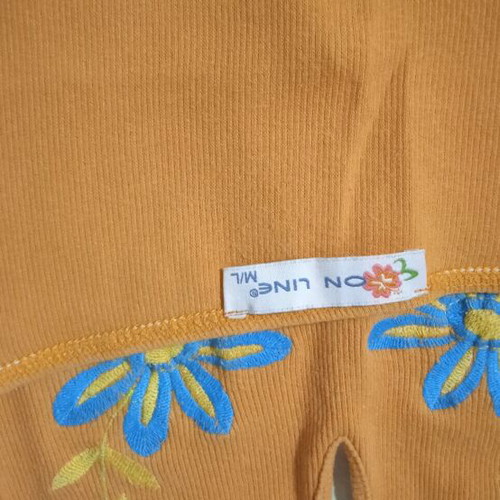 On Line women's blouse used, orange, medium to large size