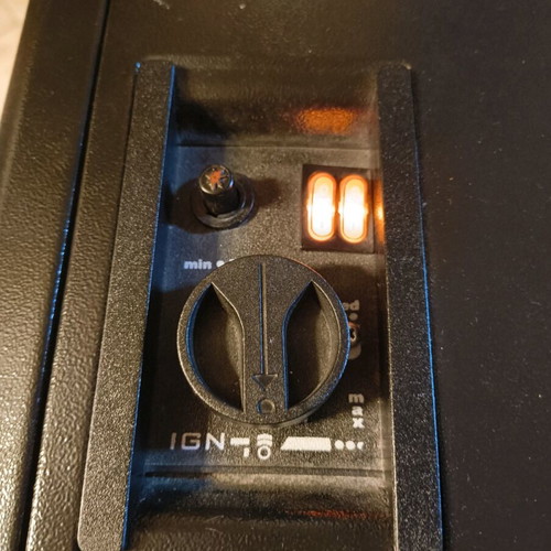 Gas stove with built-in electric fan heater like new