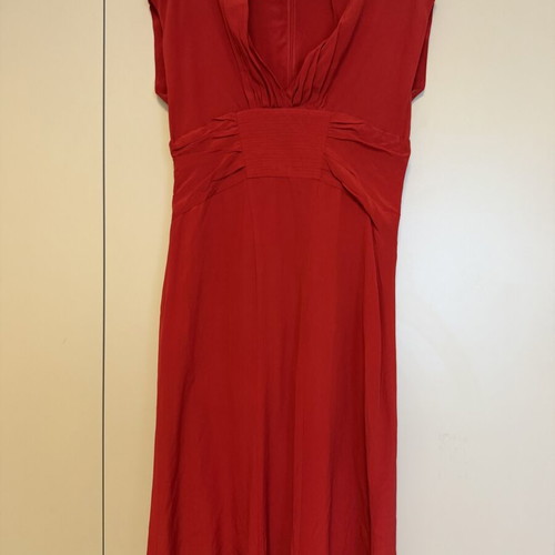 René Lezard red silk dress used, size 40