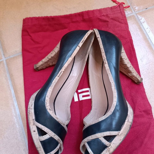 Costume National pumps used, black with cork lining, size 38