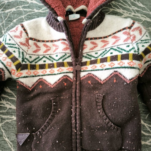 Boboli children's cardigan with zipper and detachable hood like new