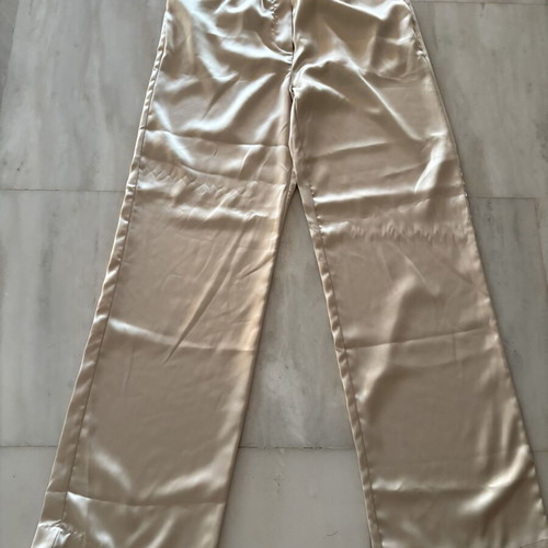 Mango satin pants sand color like new, size medium