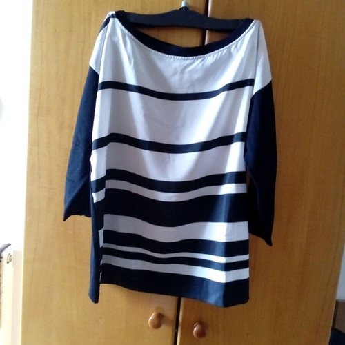 Benetton mariniera blouse used, size small, black