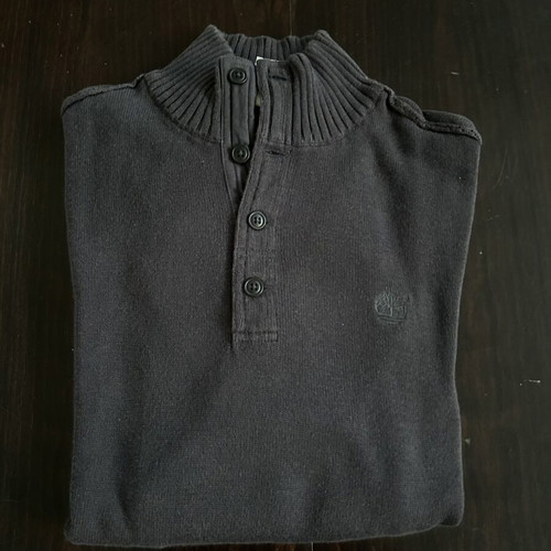 Timberland sweater with buttons like new, black, size L