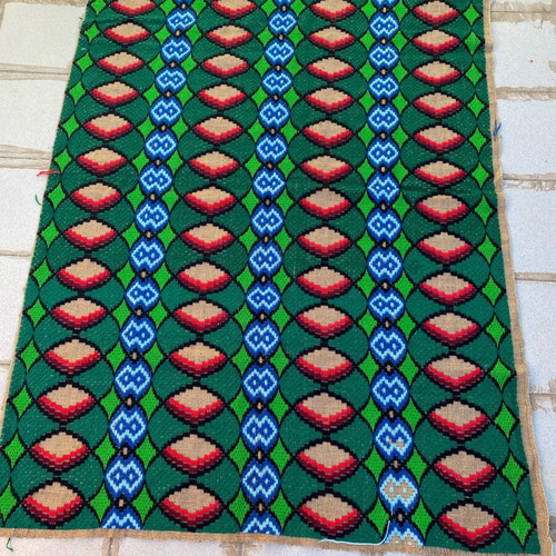 Decorative embroidery handmade on burlap new