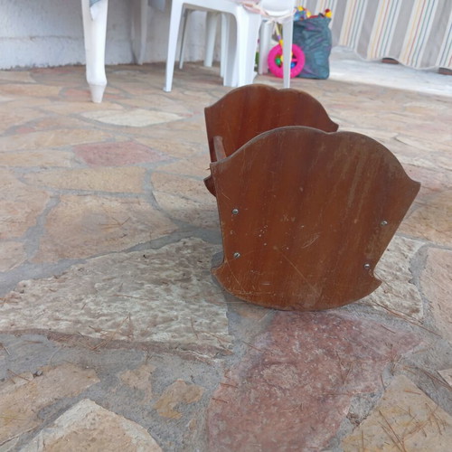 Vintage wooden baby doll cradle used