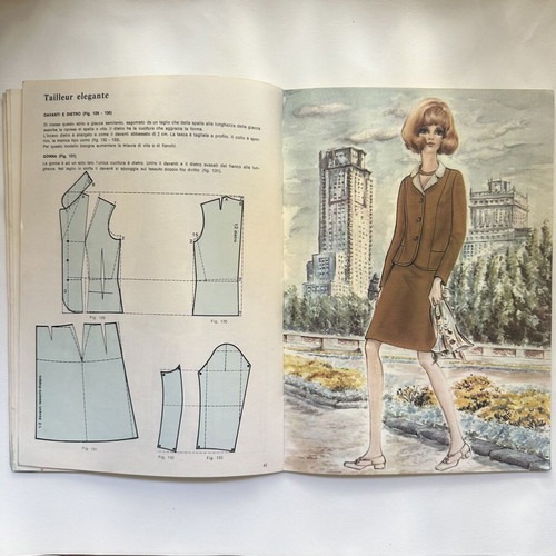 SITAM vintage sewing cutting book with Greek ruler and Thessaloniki stamp