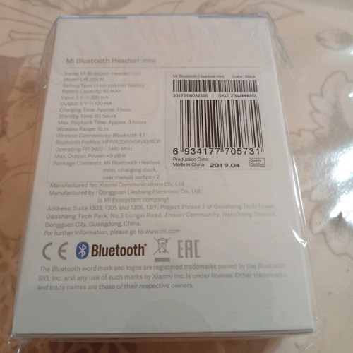 Xiaomi Mi Bluetooth Headset Mini new sealed wireless earphone