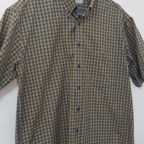 Monticello men's cotton shirt like new, multicolor yellow, size L