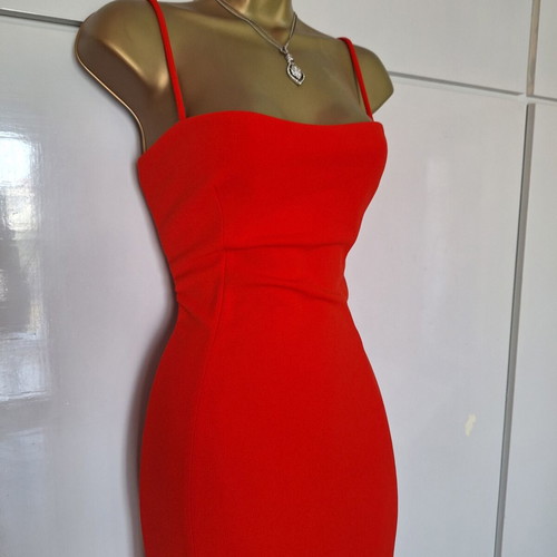 Zara red stretchy dress new with tags size medium with slit