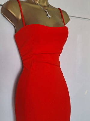 Zara red stretchy dress new with tags size medium with slit