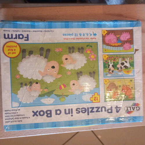 4 Puzzles in a Box used for ages 3+