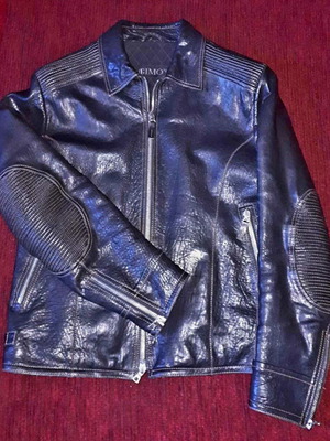 Δερμάτινο jacket Gimo's καινούργιο, μαύρο και καφέ, μέγεθος L