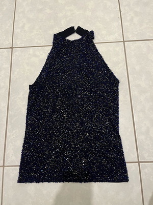 Sleeveless top with beads and sequins, size M, like new