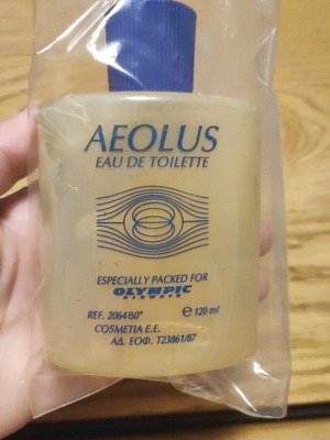 Olympic Airways Aeolus Eau De Toilette bottle empty, used
