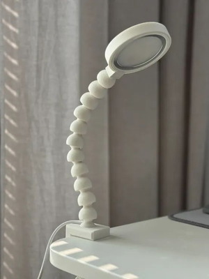 Articulated Lamp Base White with Adjustable Flexible Neck