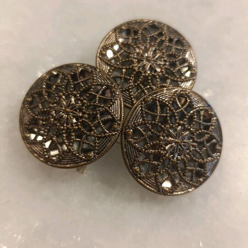 Vintage metal buttons like new, pack of 3, antique style