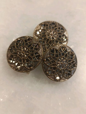 Vintage metal buttons like new, pack of 3, antique style