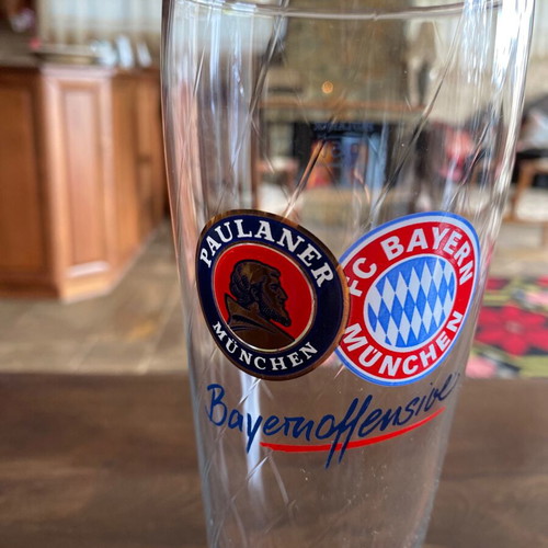 Authentic German Paulaner Bayern Munich Beer Glass new