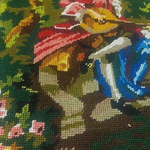 Handmade embroidered frame fully filled, dimensions 105x50