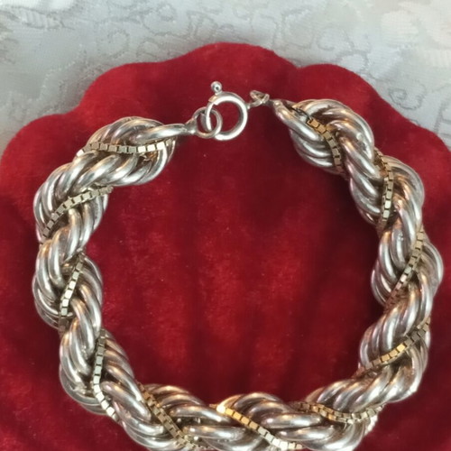 Silver bracelet 925 braid 21.5cm like new