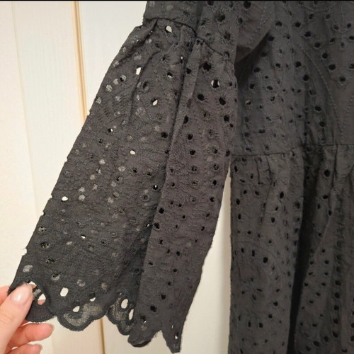 Black broderie dress Large like new