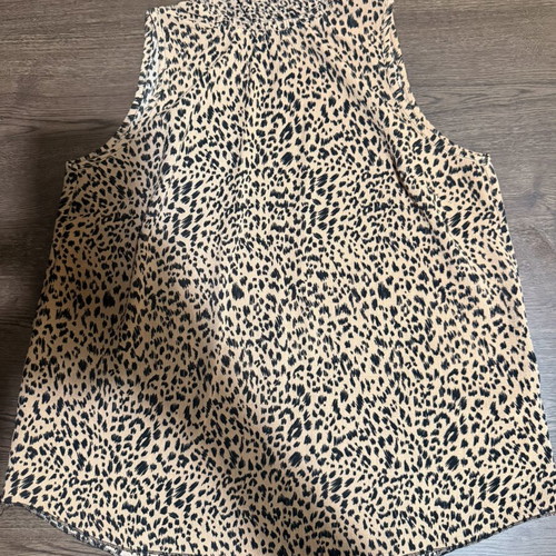 New Look Leopard Print Sleeveless High Neck Top, Size 38