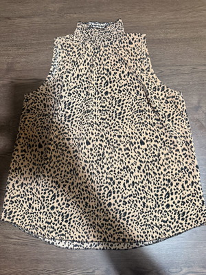 New Look Leopard Print Sleeveless High Neck Top, Size 38