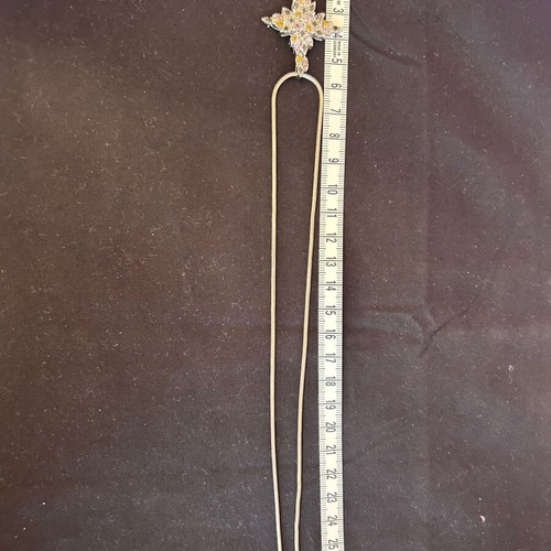Silver 925 necklace-cross like new with multicolored stones