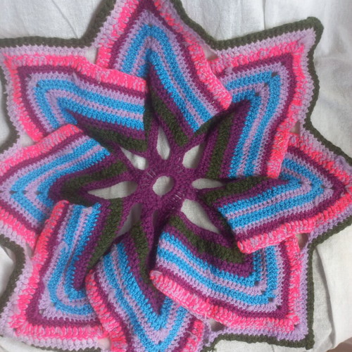 Handmade Boho Wool Mandala Sunset Decorative Crochet 50 cm