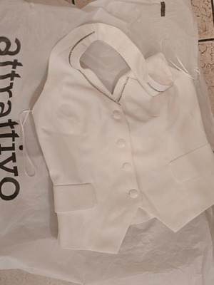 Attrattivo made in Greece halter vest new, white, size S-M