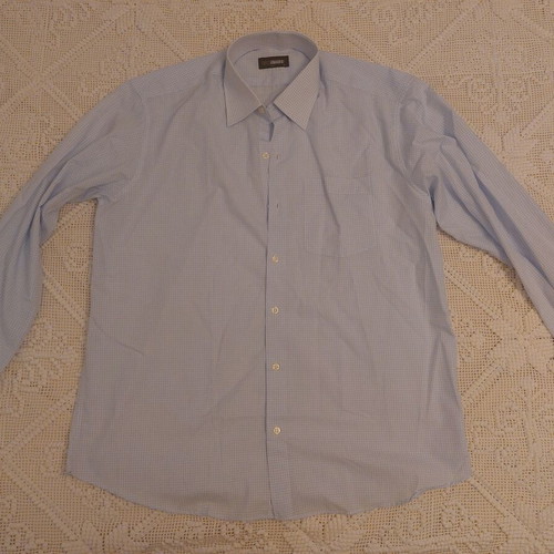 Men's shirt XL like new, long sleeve blue-white checkered