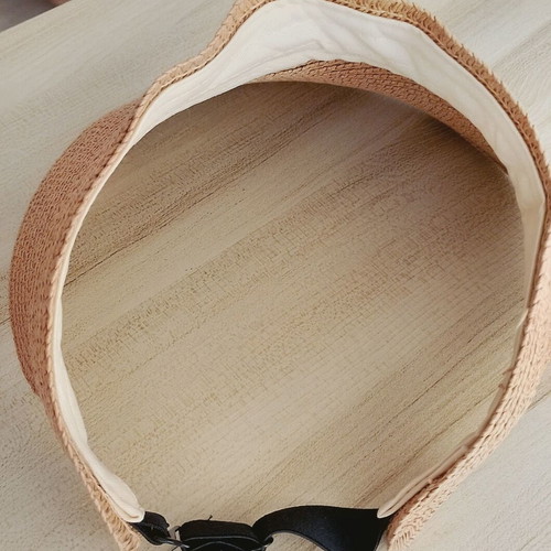 Hat new, imitation straw, light brown, size M