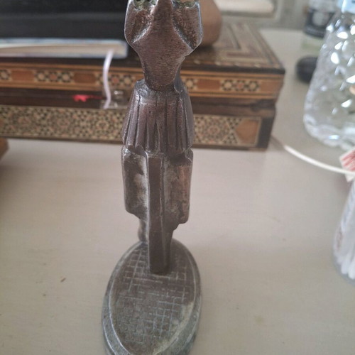 Bronze Pharaoh Figurine, Egyptian style metal decoration